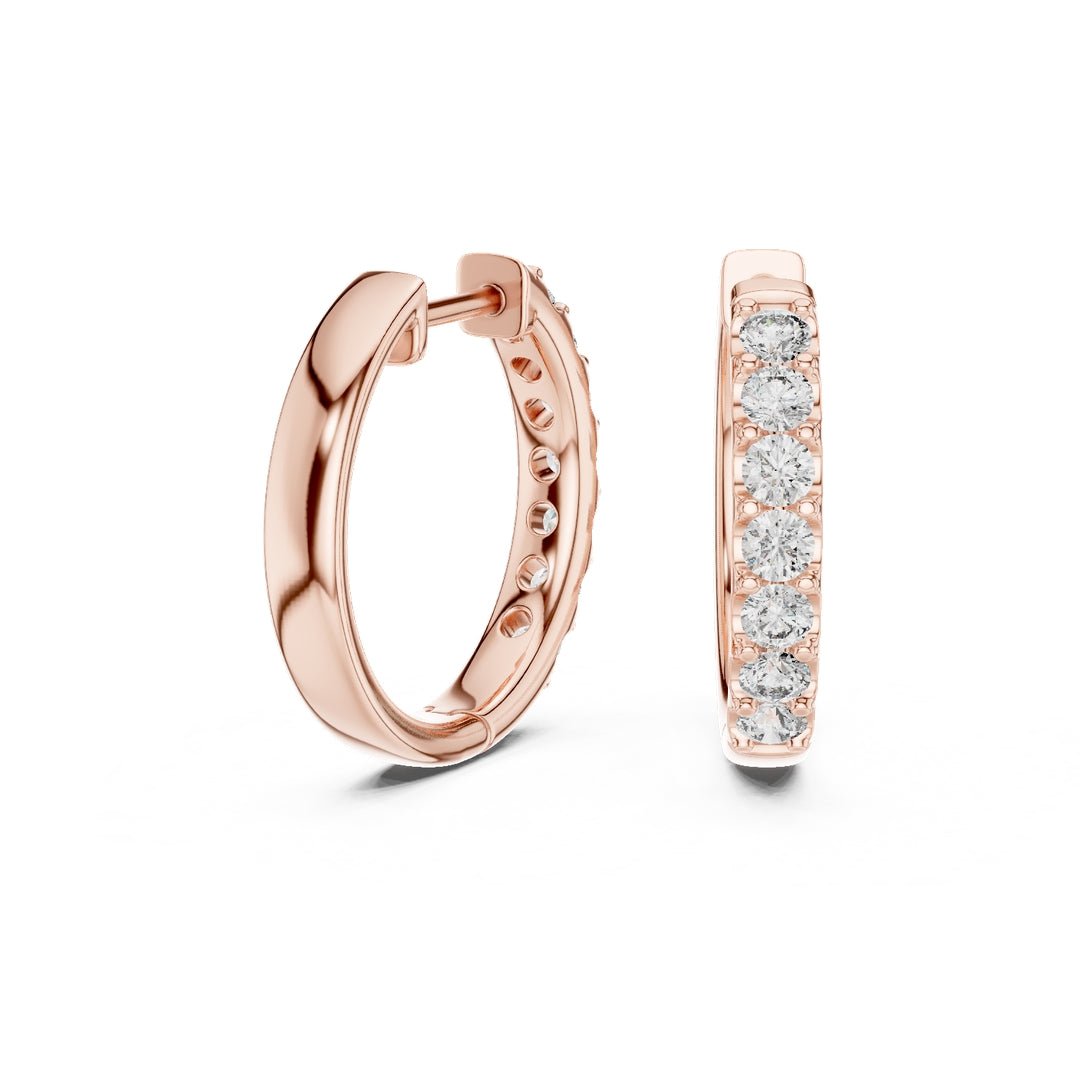 Classic Diamond Hoop Earrings - E1117 in Earrings by 18 KARATS INC.