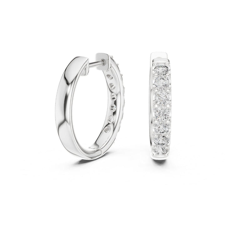 Classic Diamond Hoop Earrings - E1117 in Earrings by 18 KARATS INC.