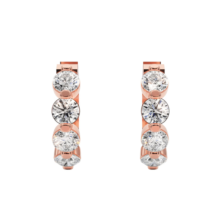 Classic Diamond Hoops - E1105 in Earrings by 18 KARATS