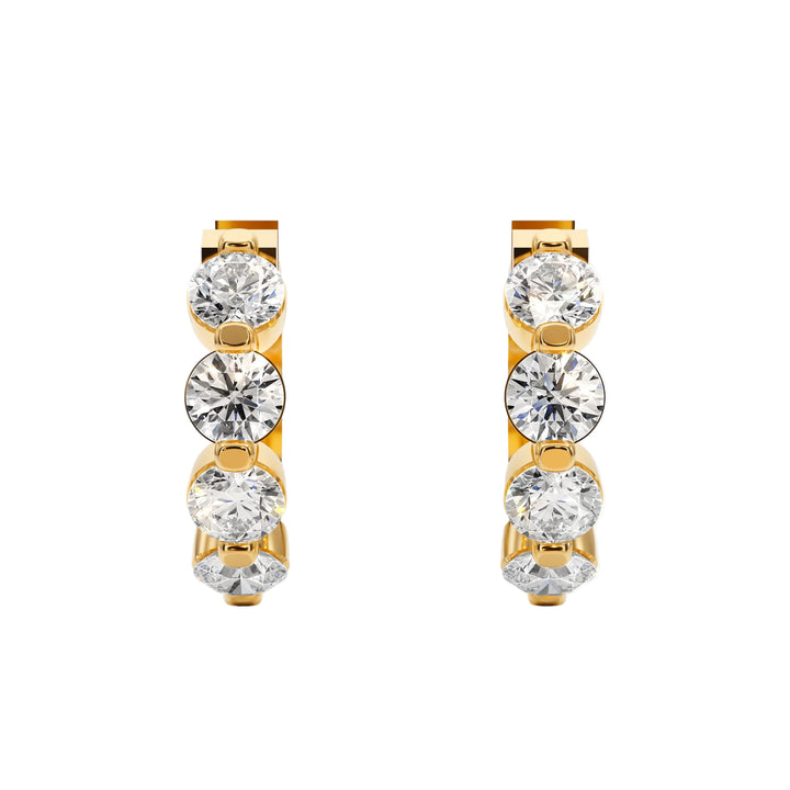 Classic Diamond Hoops - E1105 in Earrings by 18 KARATS