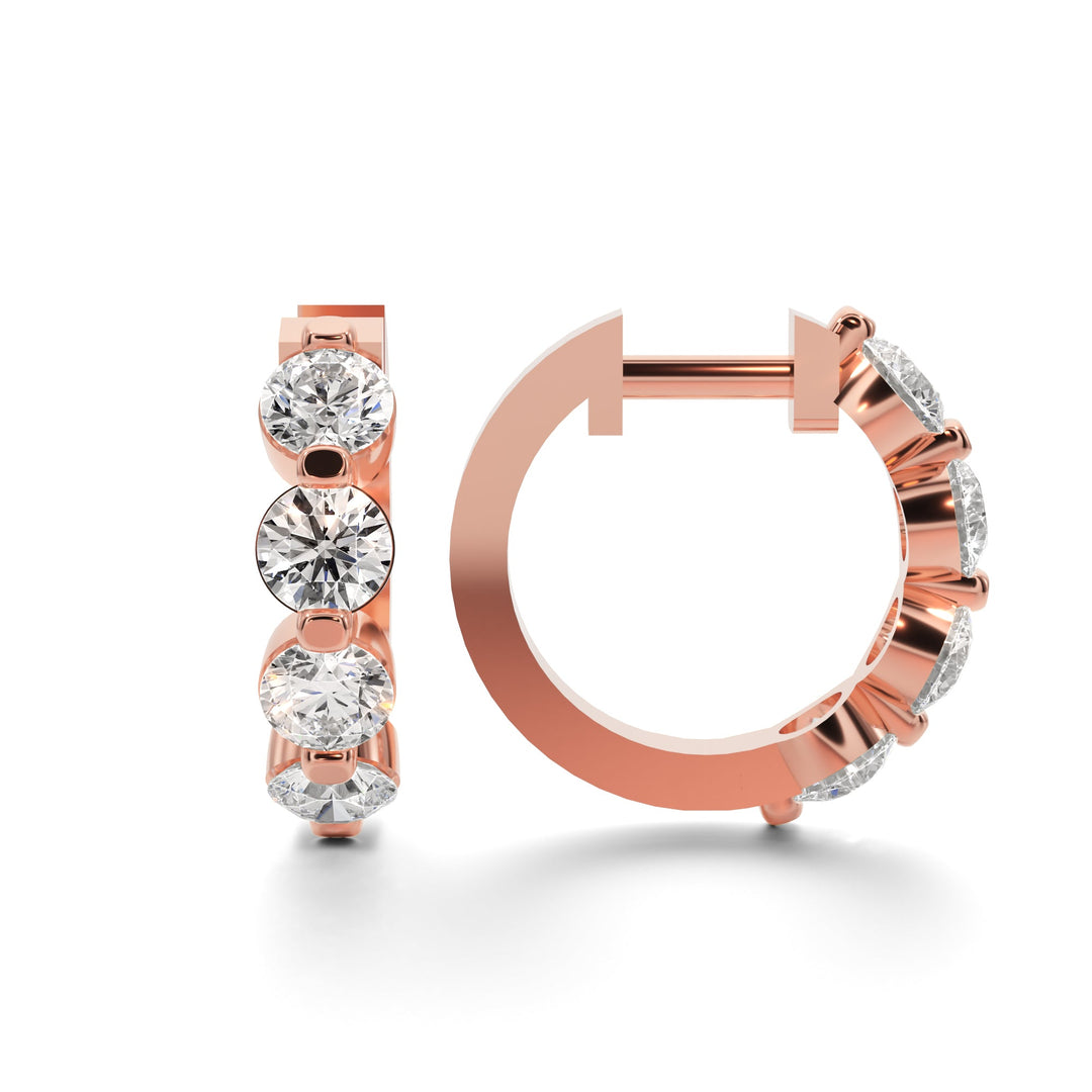 Classic Diamond Hoops - E1105 in Earrings by 18 KARATS