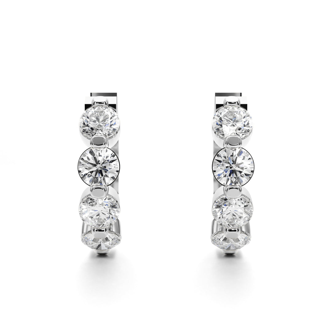 Classic Diamond Hoops - E1105 in Earrings by 18 KARATS