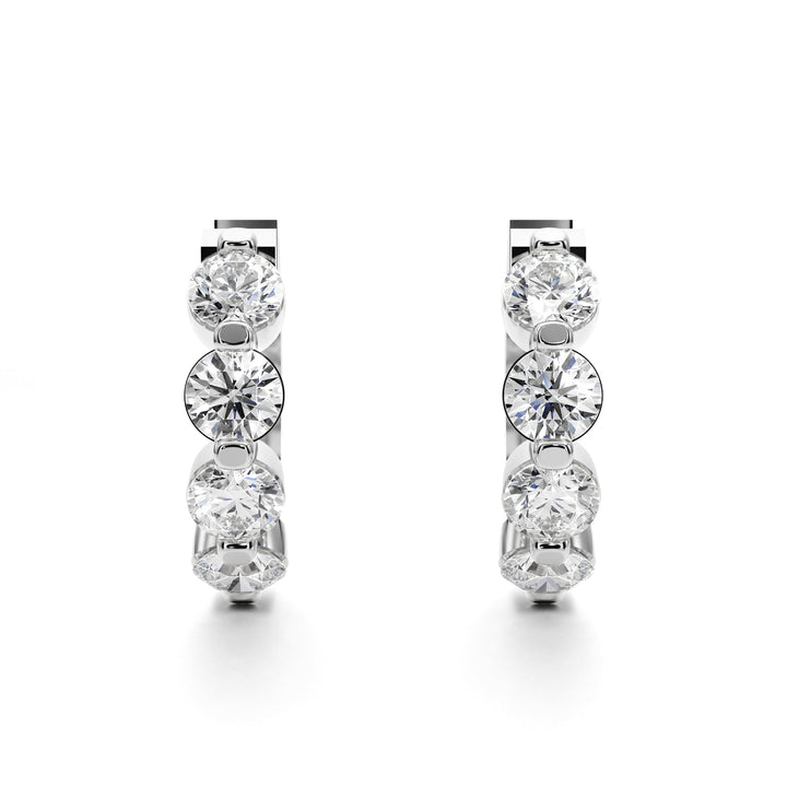 Classic Diamond Hoops - E1105 in Earrings by 18 KARATS