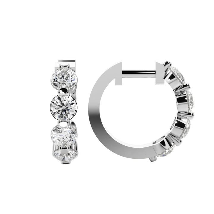 Classic Diamond Hoops - E1105 in Earrings by 18 KARATS