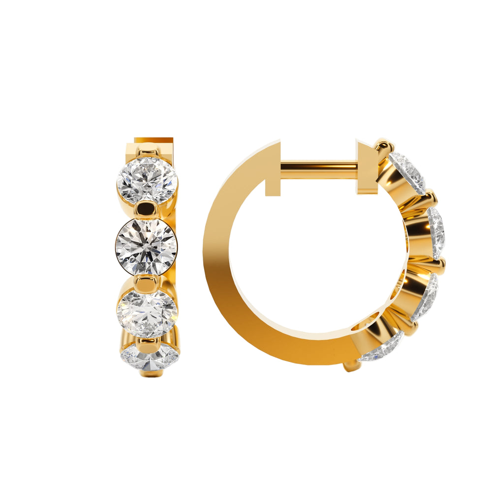 Classic Diamond Hoops - E1105 in Earrings by 18 KARATS