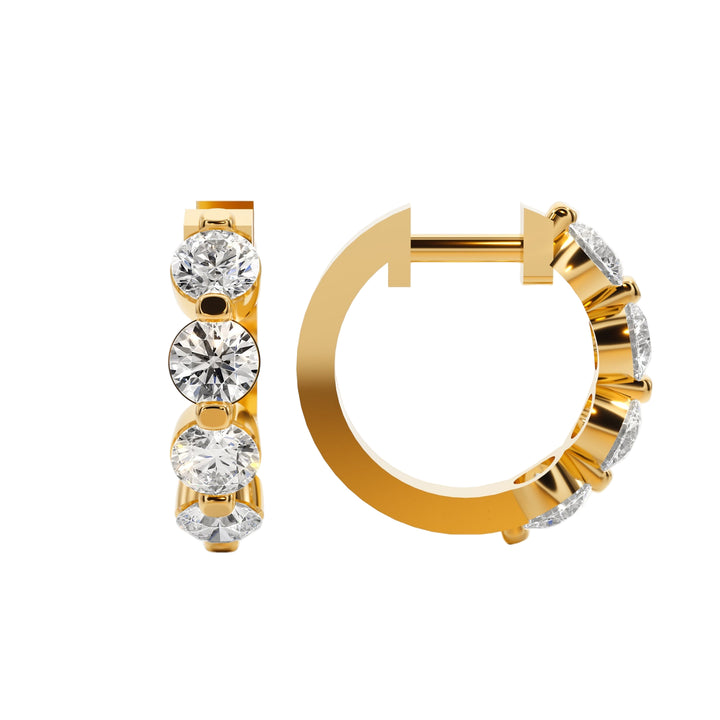 Classic Diamond Hoops - E1105 in Earrings by 18 KARATS