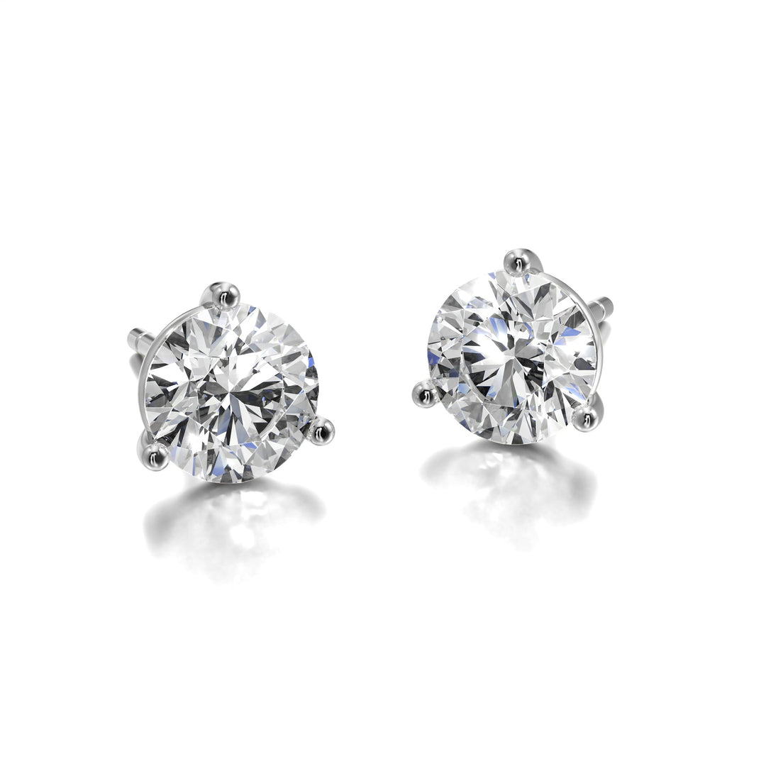 Classic Drop Solitaire Stud Earrings - E1106 in Earrings by 18 KARATS