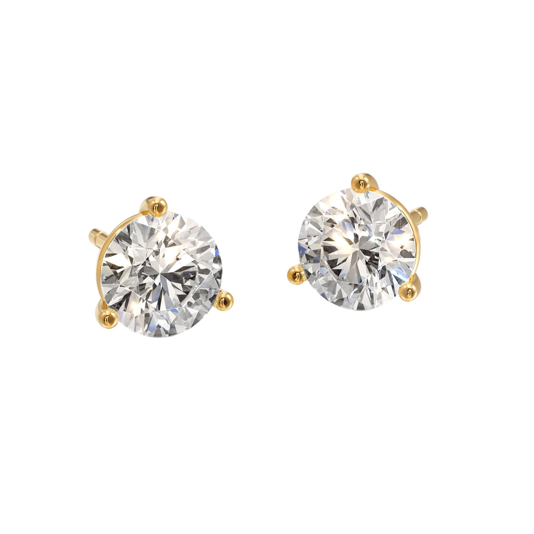 Classic Drop Solitaire Stud Earrings - E1106 in Earrings by 18 KARATS
