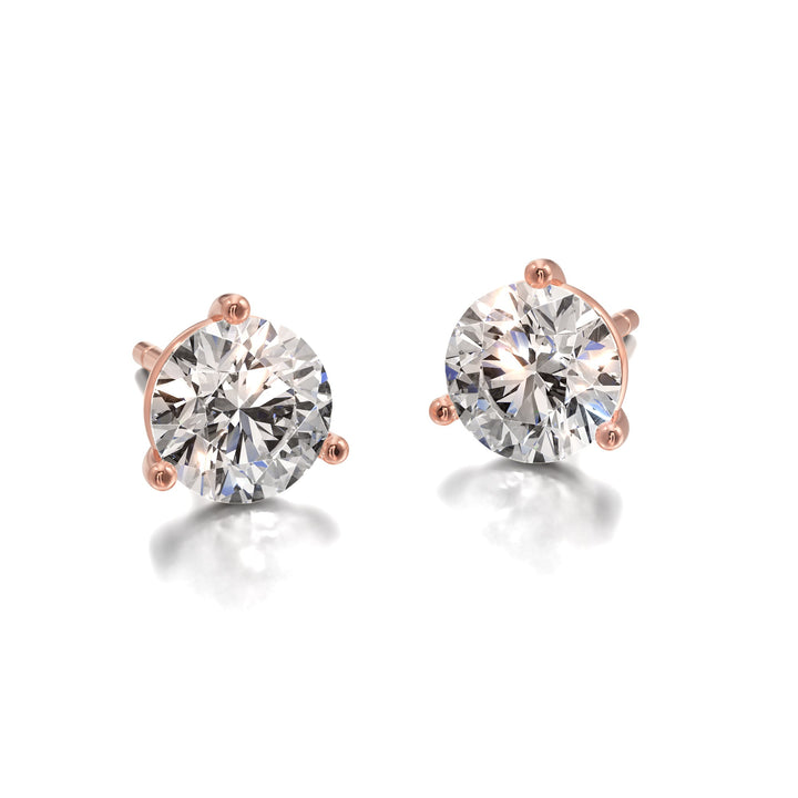 Classic Drop Solitaire Stud Earrings - E1106 in Earrings by 18 KARATS