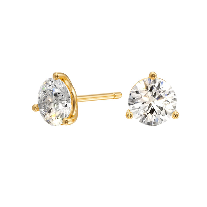 Classic Drop Solitaire Stud Earrings - E1106 in Earrings by 18 KARATS