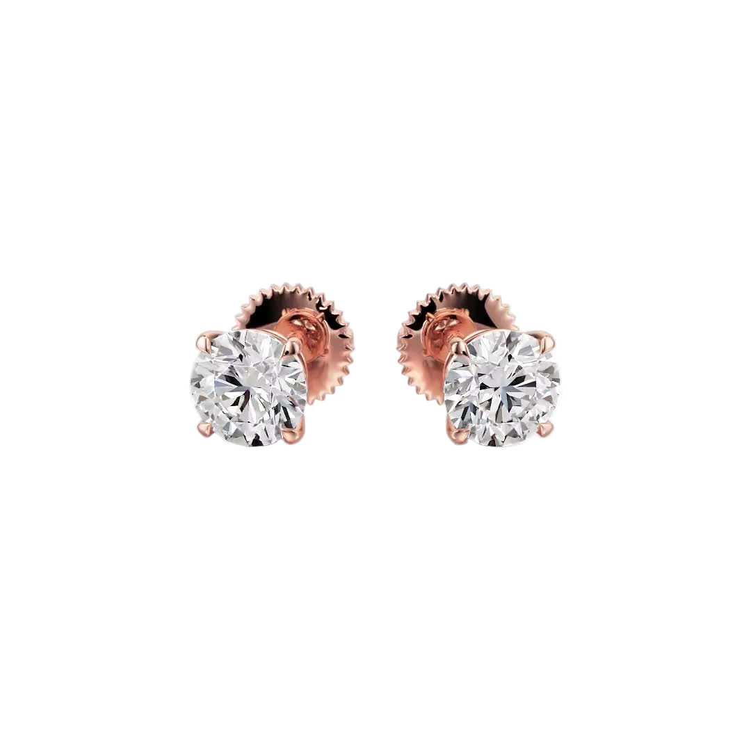 Classic Drop”Solitaire Stud Earrings — E1101 in Earrings by 18 KARATS