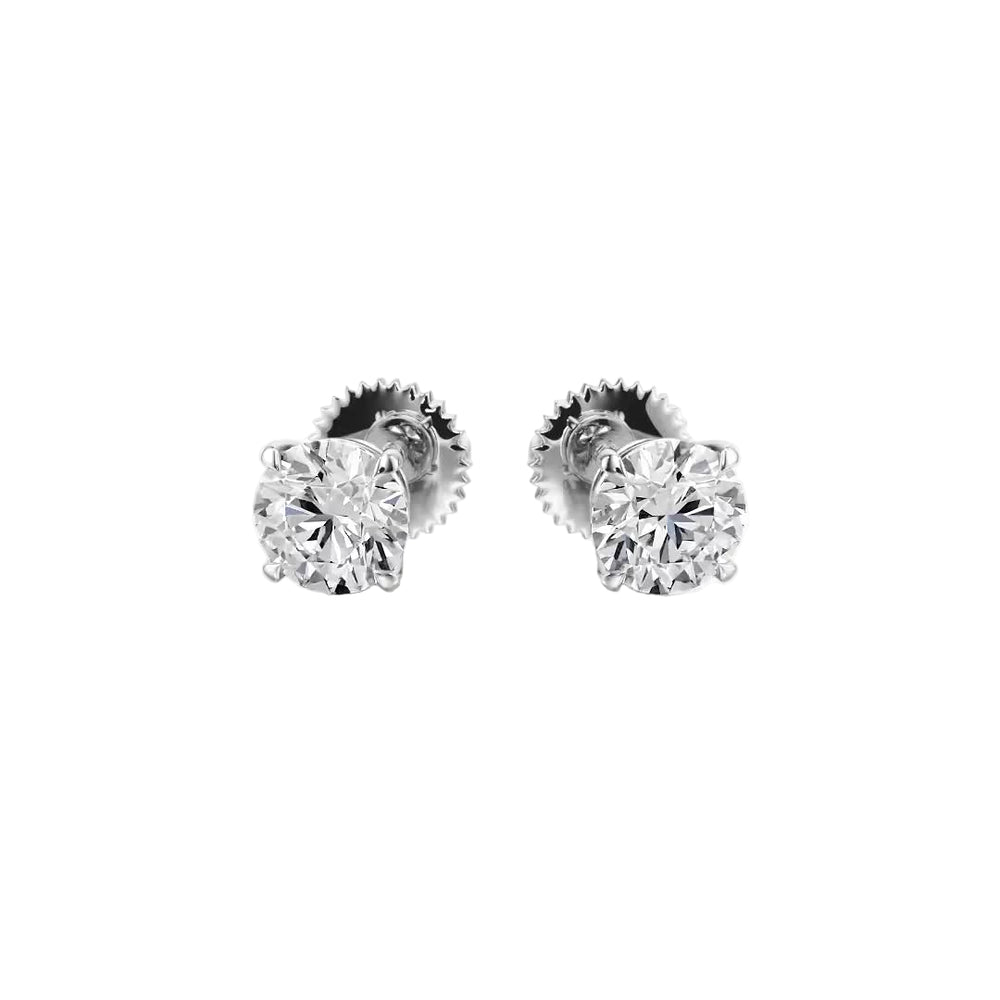 Classic Drop”Solitaire Stud Earrings — E1101 in Earrings by 18 KARATS