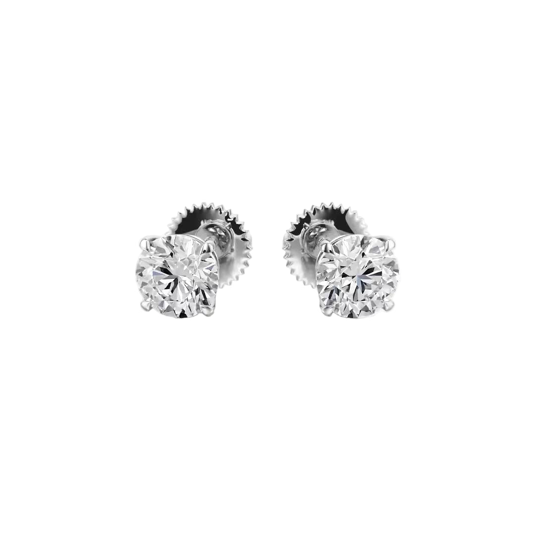Classic Drop”Solitaire Stud Earrings — E1101 in Earrings by 18 KARATS