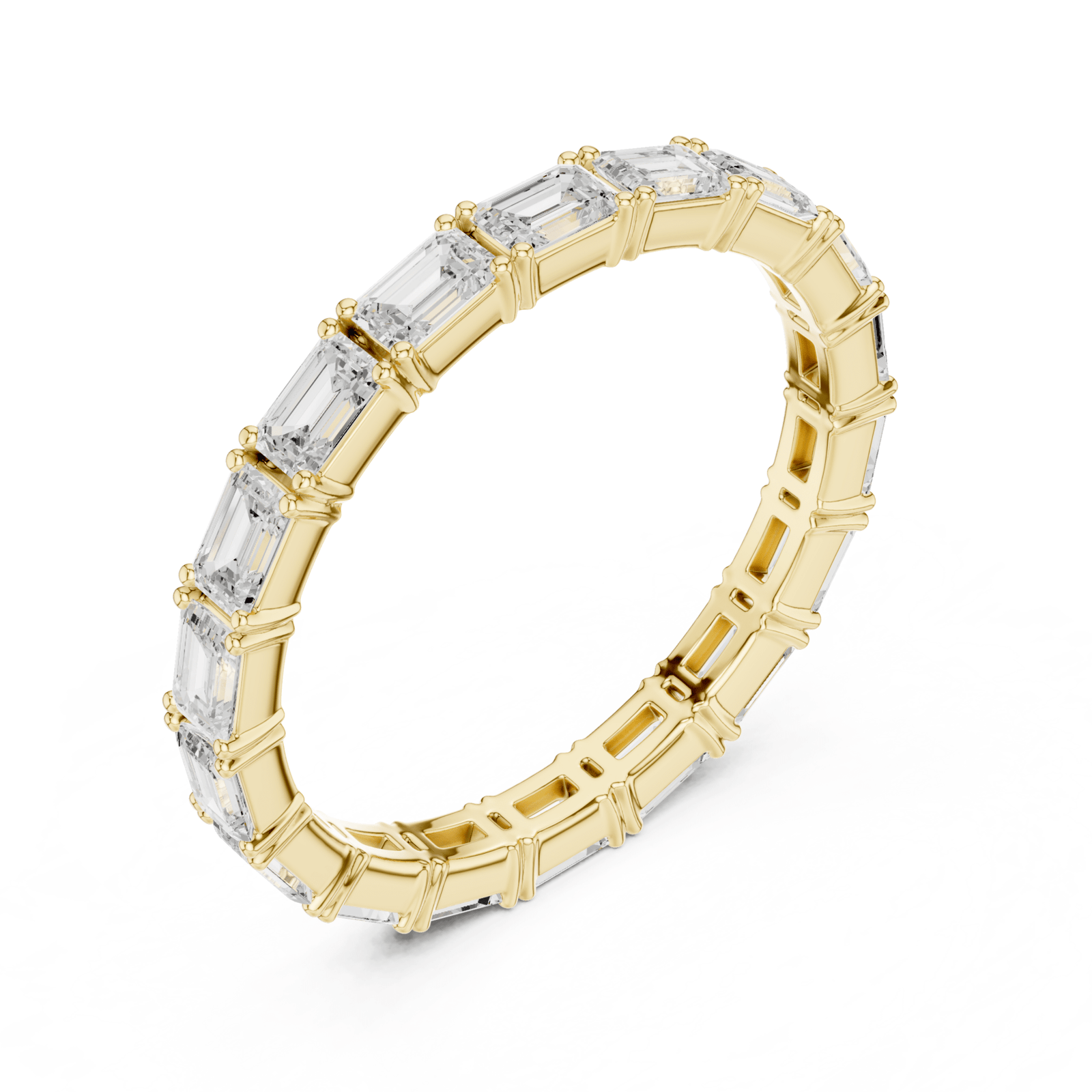 Classic Emerald Cut 1.58 ctw Diamond Eternity Band - B1179 in Wedding Bands by 18 KARATS INC.