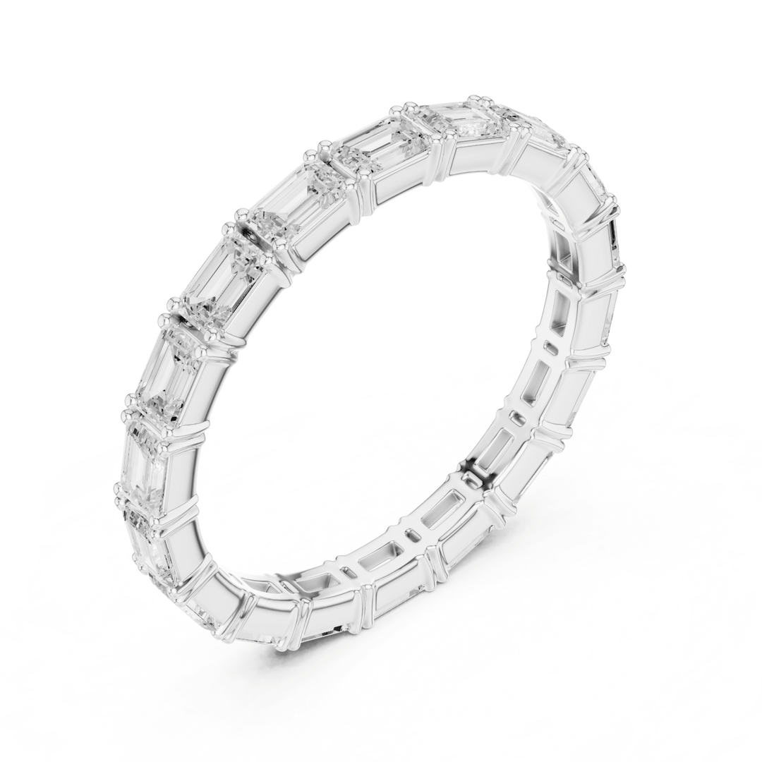 Classic Emerald Cut 1.58 ctw Diamond Eternity Band - B1179 in Wedding Bands by 18 KARATS INC.