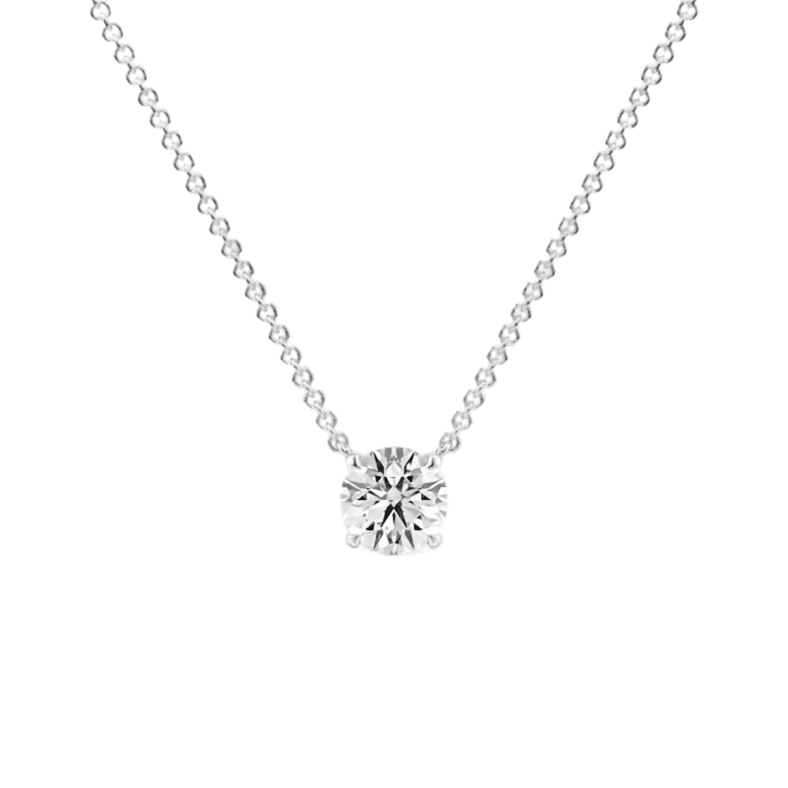 Classic Four - Prong Round Diamond Necklace - P1101 in Necklace by 18 KARATS INC.