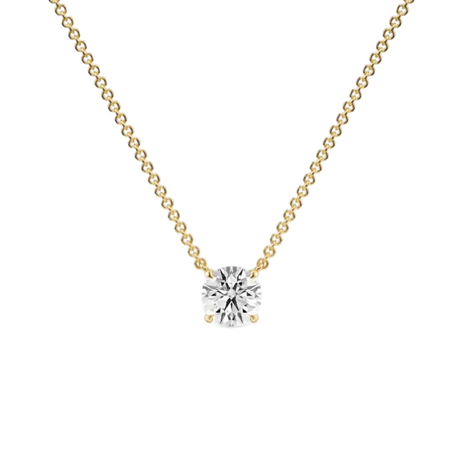 Classic Four - Prong Round Diamond Necklace - P1101 in Necklace by 18 KARATS INC.