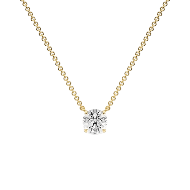 Classic Four - Prong Round Diamond Necklace - P1101 in Necklace by 18 KARATS INC.