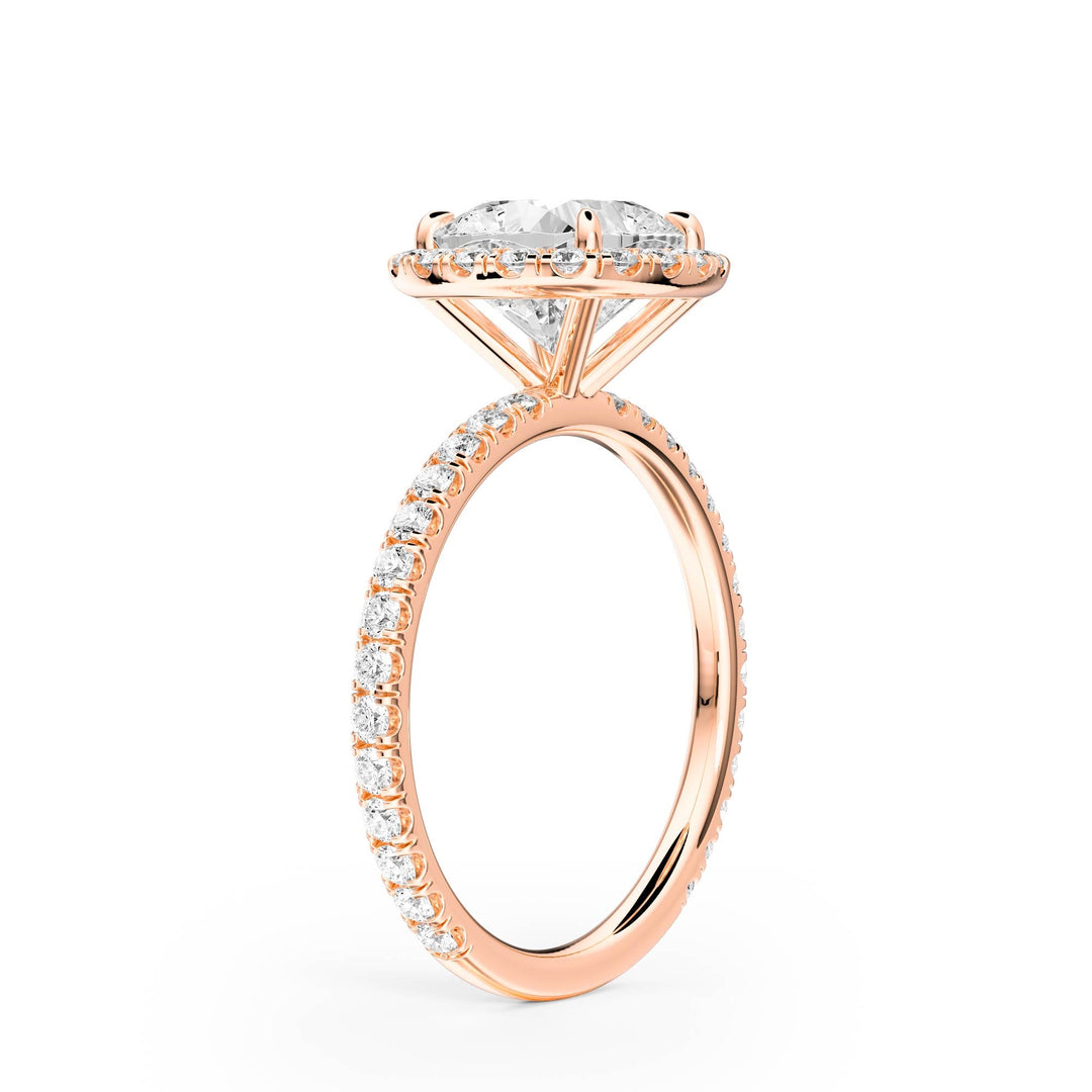 Classic Halo Cushion Pavé Diamond Engagement Ring - R1268 in Ring by 18 KARATS INC.