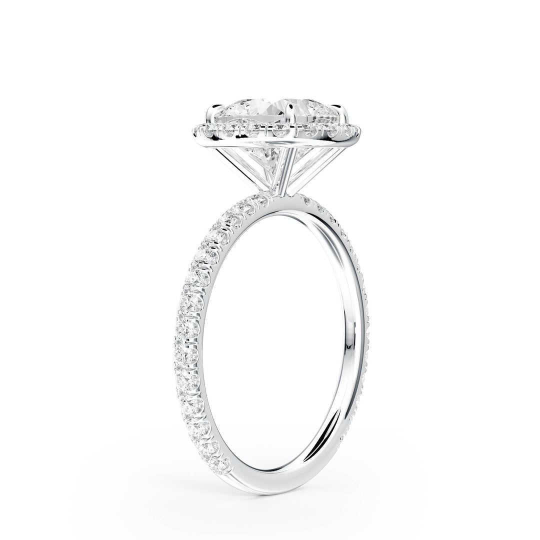 Classic Halo Cushion Pavé Diamond Engagement Ring - R1268 in Ring by 18 KARATS INC.