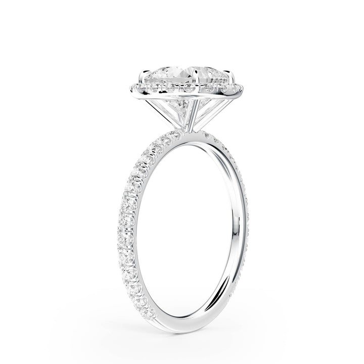 Classic Halo Cushion Pavé Diamond Engagement Ring - R1268 in Ring by 18 KARATS INC.