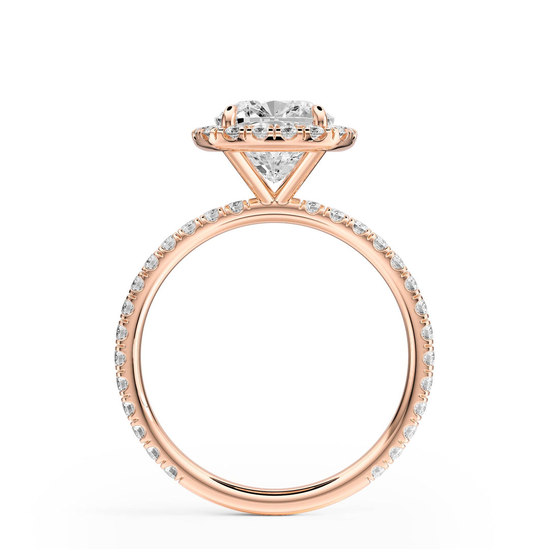 Classic Halo Cushion Pavé Diamond Engagement Ring - R1268 in Ring by 18 KARATS INC.
