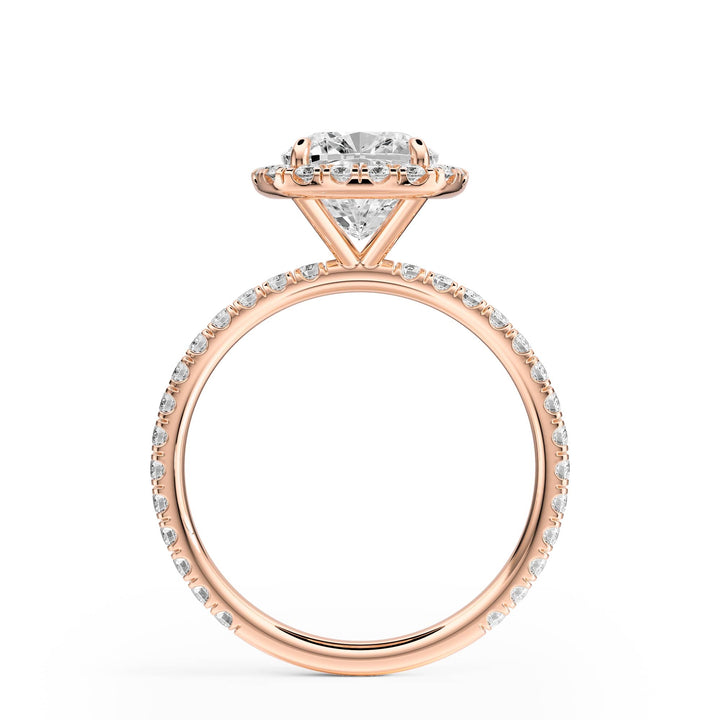 Classic Halo Cushion Pavé Diamond Engagement Ring - R1268 in Ring by 18 KARATS INC.