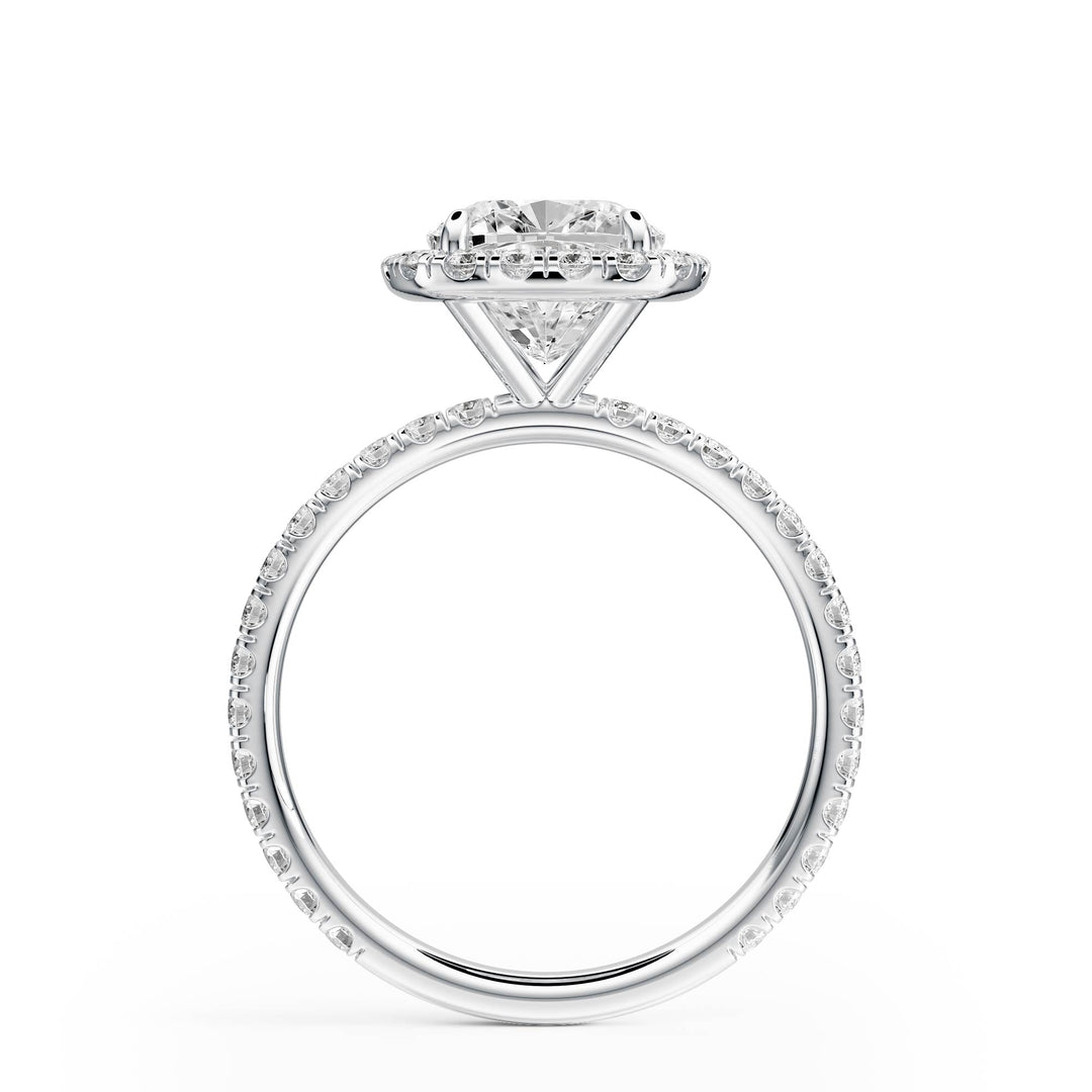 Classic Halo Cushion Pavé Diamond Engagement Ring - R1268 in Ring by 18 KARATS INC.