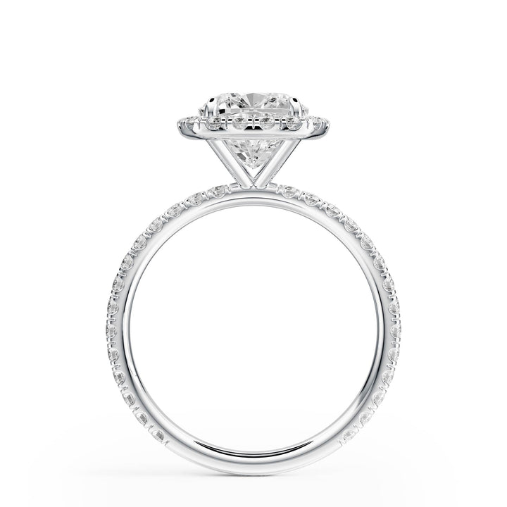 Classic Halo Cushion Pavé Diamond Engagement Ring - R1268 in Ring by 18 KARATS INC.
