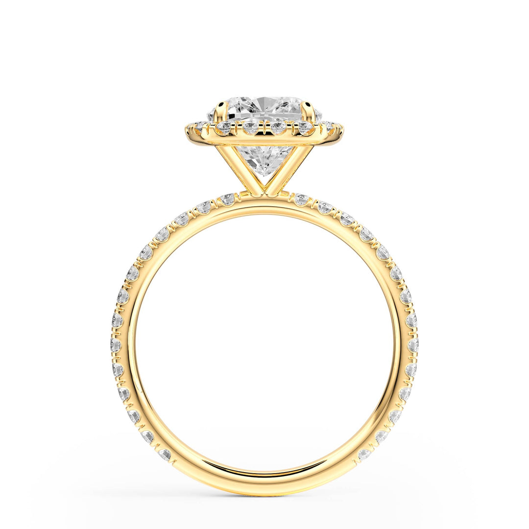 Classic Halo Cushion Pavé Diamond Engagement Ring - R1268 in Ring by 18 KARATS INC.