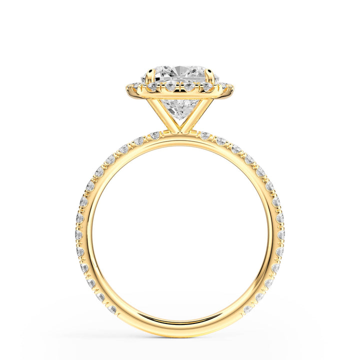 Classic Halo Cushion Pavé Diamond Engagement Ring - R1268 in Ring by 18 KARATS INC.