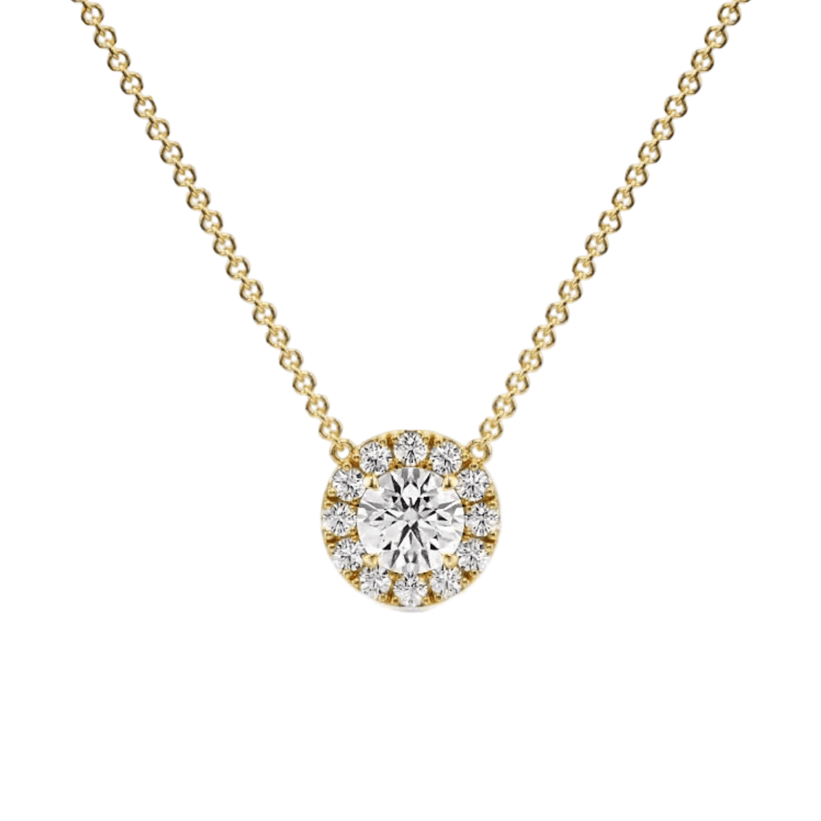 Classic Halo Diamond Pendant Necklace -  P1105 in Necklace by 18 KARATS INC.