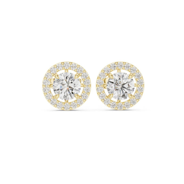 Classic Halo Diamond Stud Earrings - E1119 in Earrings by 18 KARATS INC.