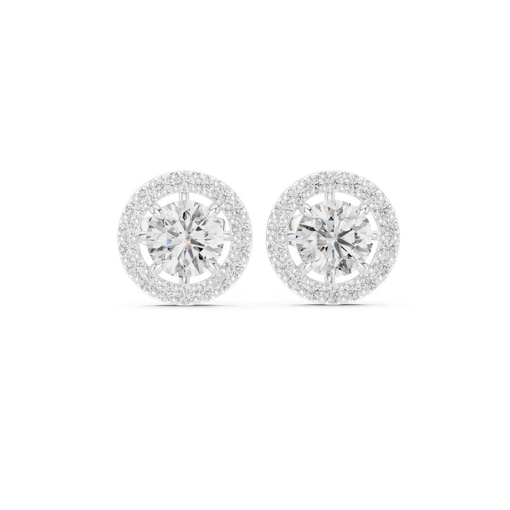 Classic Halo Diamond Stud Earrings - E1119 in Earrings by 18 KARATS INC.