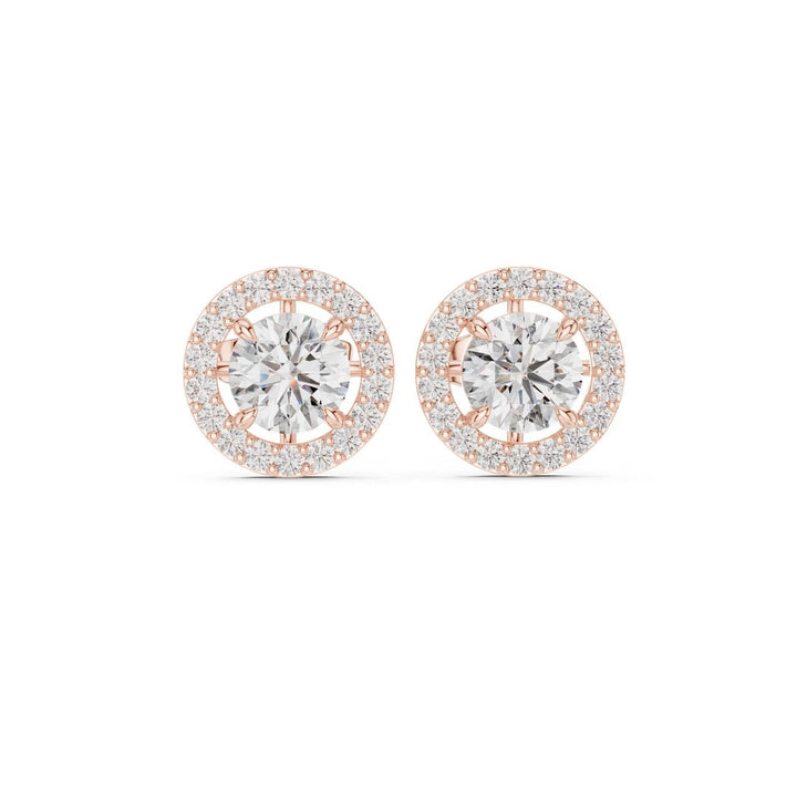 Classic Halo Diamond Stud Earrings - E1119 in Earrings by 18 KARATS INC.