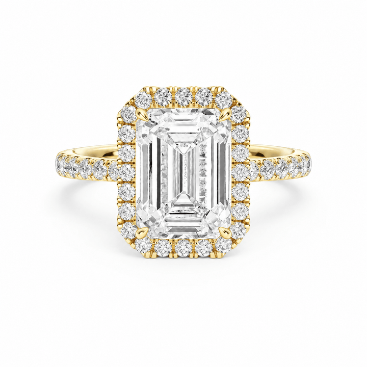 Classic Halo Emerald Pavé Engagement Ring in Ring by 18 KARATS INC.