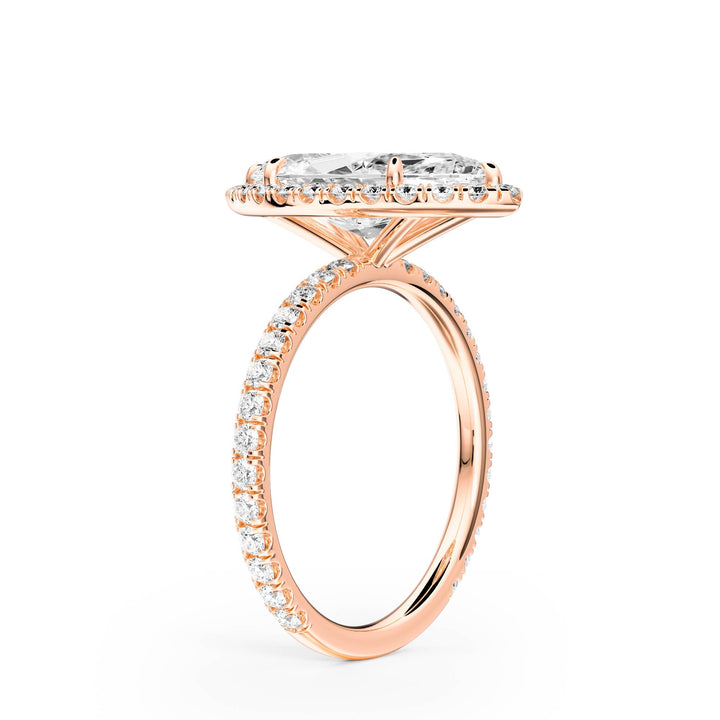 Classic Halo Marquise Pavé Diamond Engagement Ring - R1268 in Ring by 18 KARATS INC.