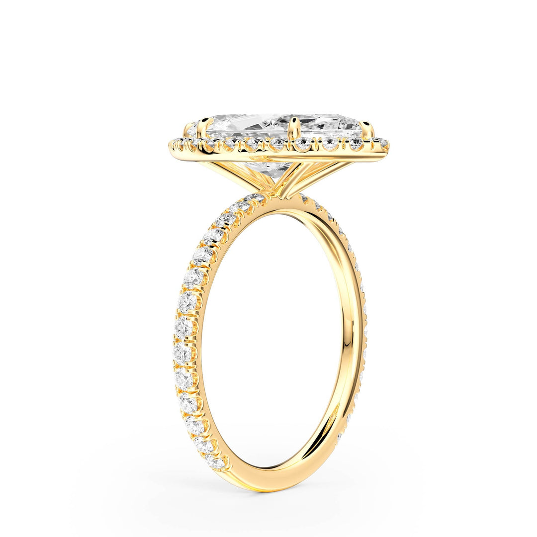 Classic Halo Marquise Pavé Diamond Engagement Ring - R1268 in Ring by 18 KARATS INC.