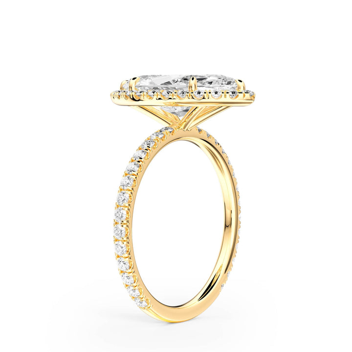 Classic Halo Marquise Pavé Diamond Engagement Ring - R1268 in Ring by 18 KARATS INC.