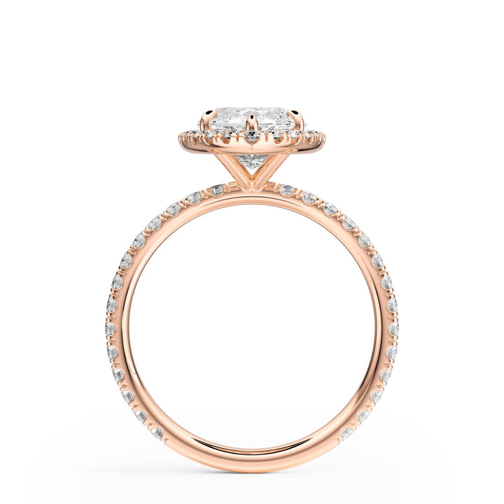 Classic Halo Marquise Pavé Diamond Engagement Ring - R1268 in Ring by 18 KARATS INC.