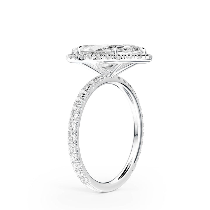 Classic Halo Marquise Pavé Diamond Engagement Ring - R1268 in Ring by 18 KARATS INC.