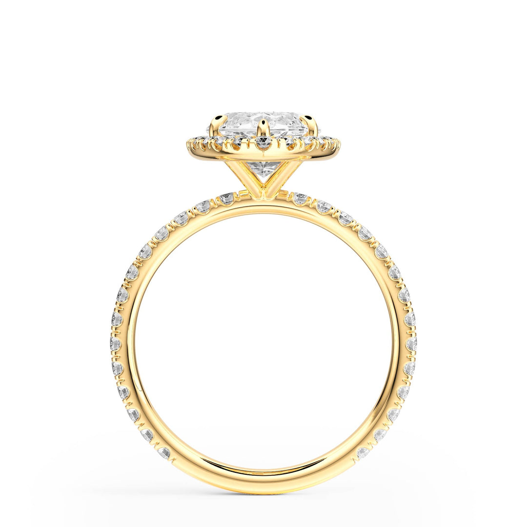 Classic Halo Marquise Pavé Diamond Engagement Ring - R1268 in Ring by 18 KARATS INC.