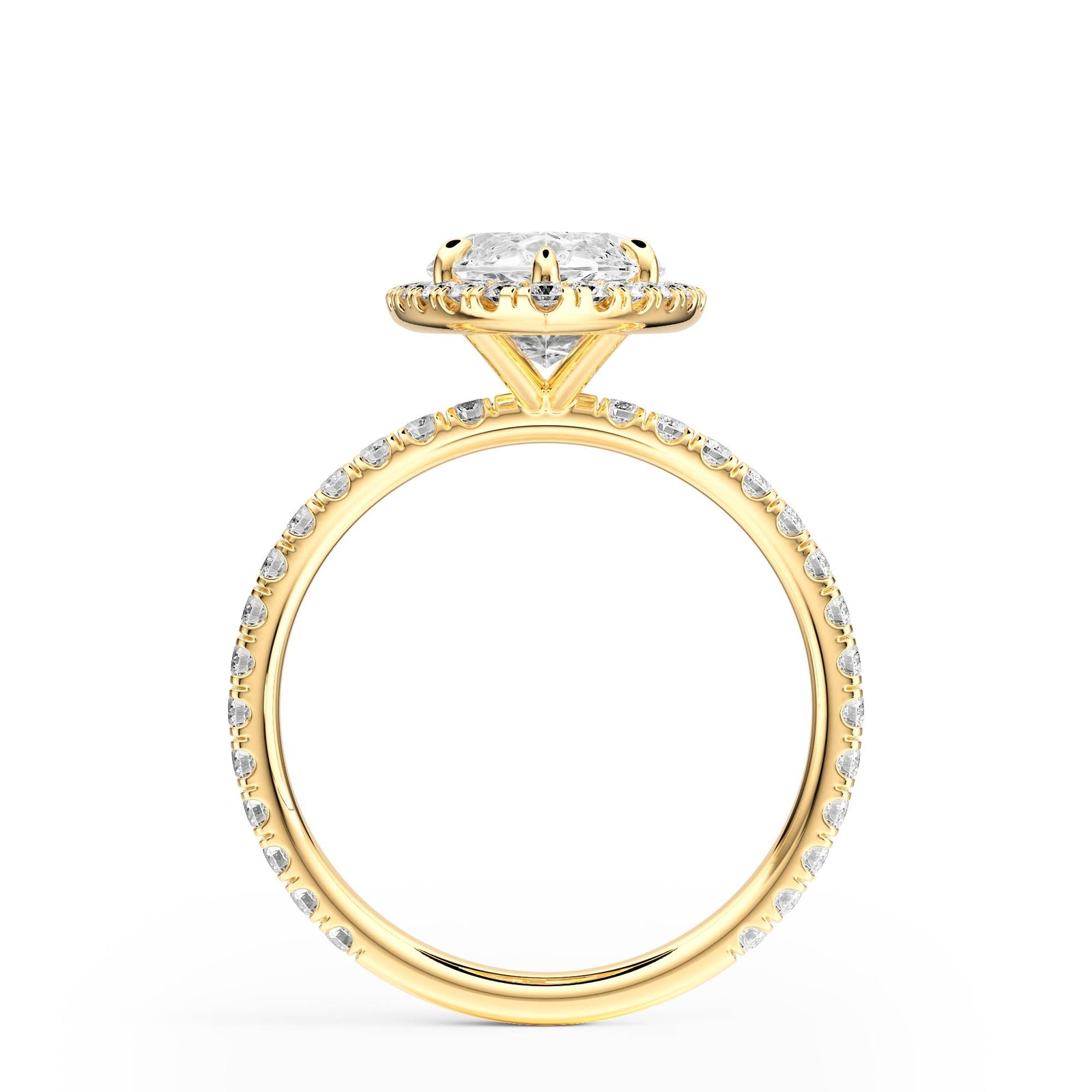 Classic Halo Marquise Pavé Diamond Engagement Ring - R1268 in Ring by 18 KARATS INC.