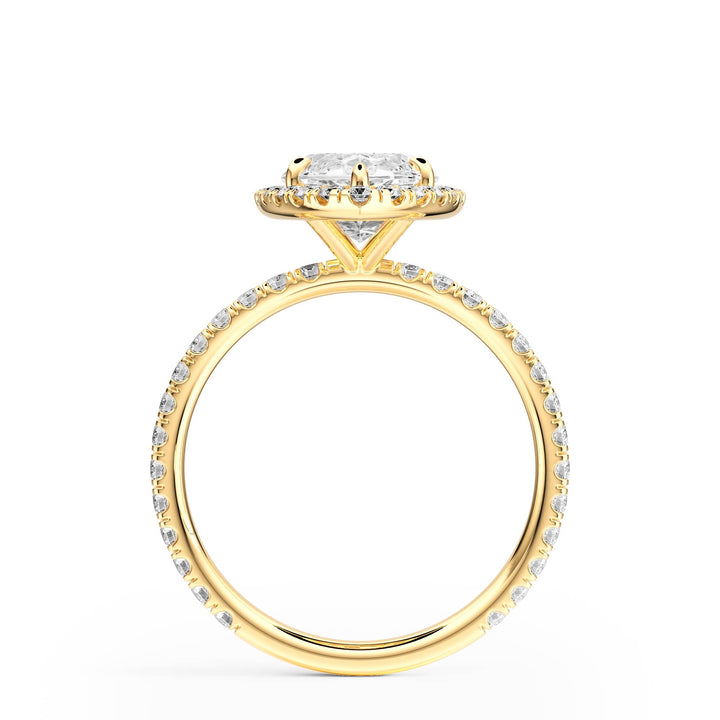 Classic Halo Marquise Pavé Diamond Engagement Ring - R1268 in Ring by 18 KARATS INC.