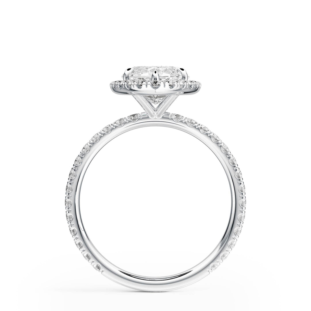 Classic Halo Marquise Pavé Diamond Engagement Ring - R1268 in Ring by 18 KARATS INC.