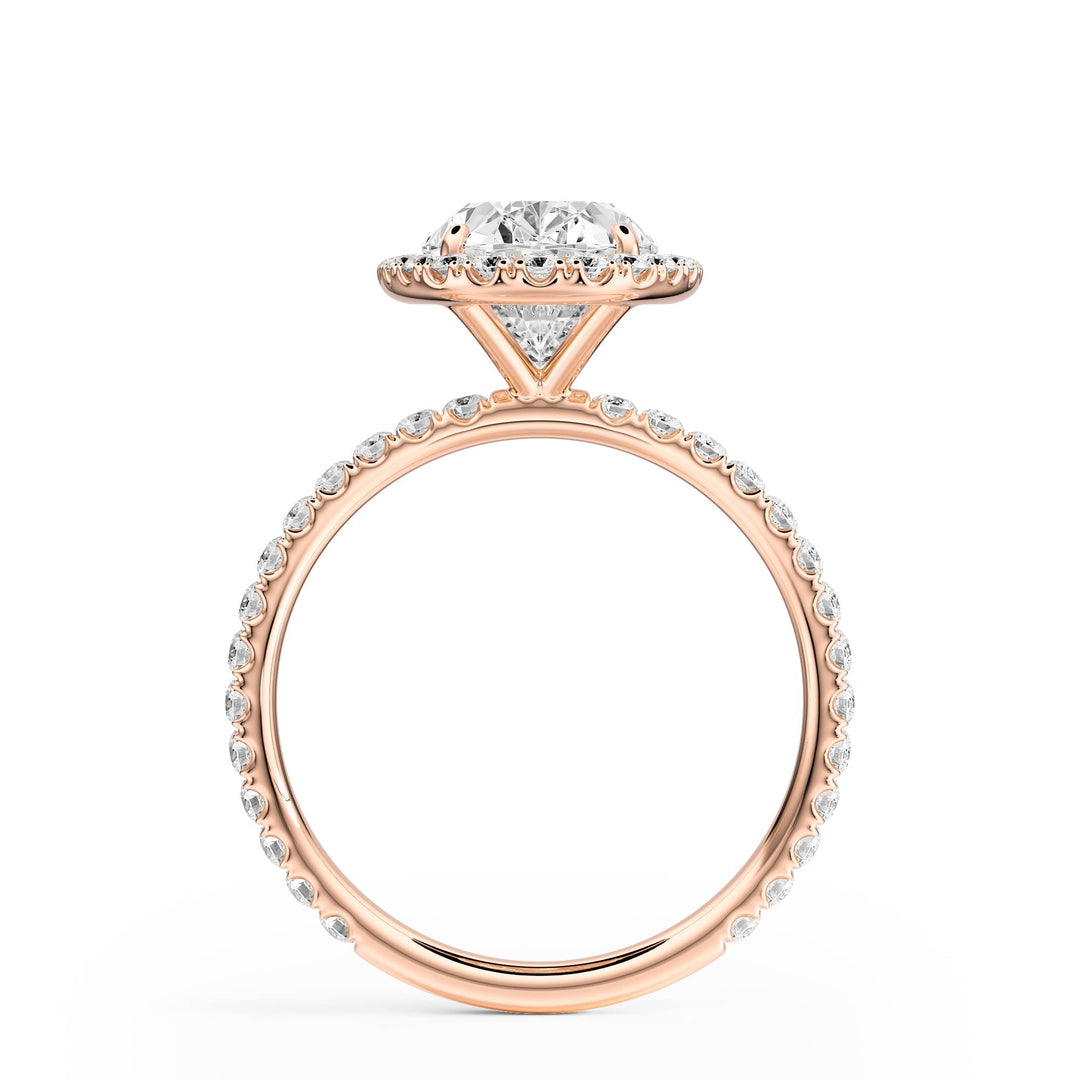 Classic Halo Oval Pavé Diamond Engagement Ring - R1268 in Ring by 18 KARATS INC.