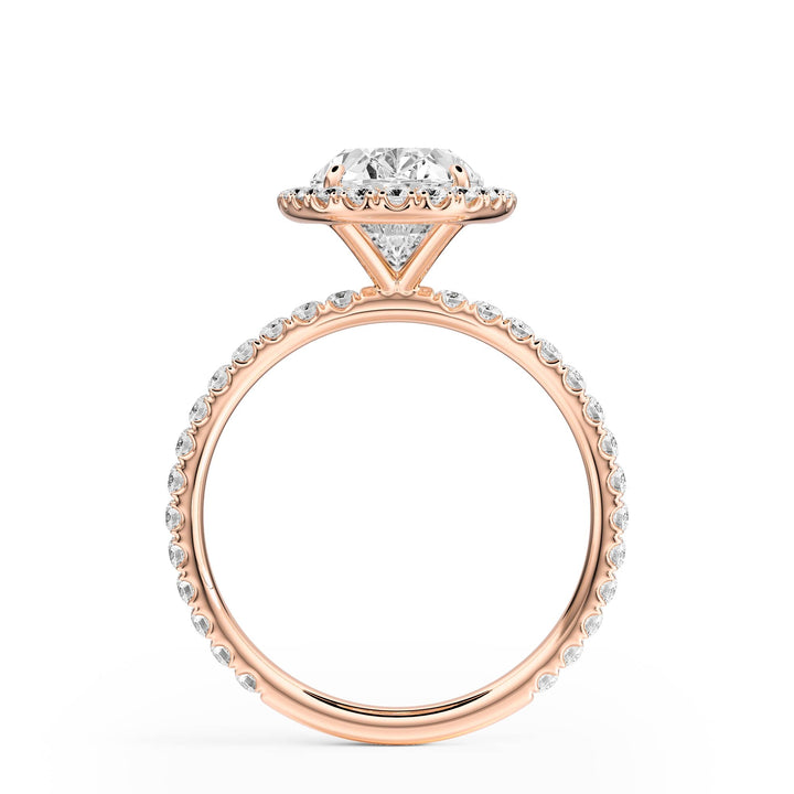 Classic Halo Oval Pavé Diamond Engagement Ring - R1268 in Ring by 18 KARATS INC.