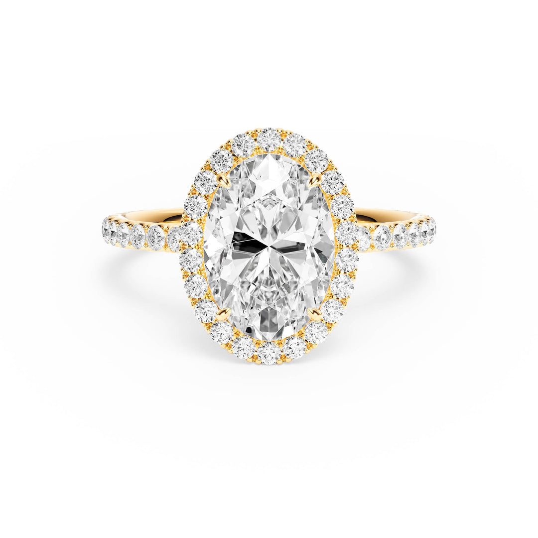 Classic Halo Oval Pavé Diamond Engagement Ring - R1268 in Ring by 18 KARATS INC.