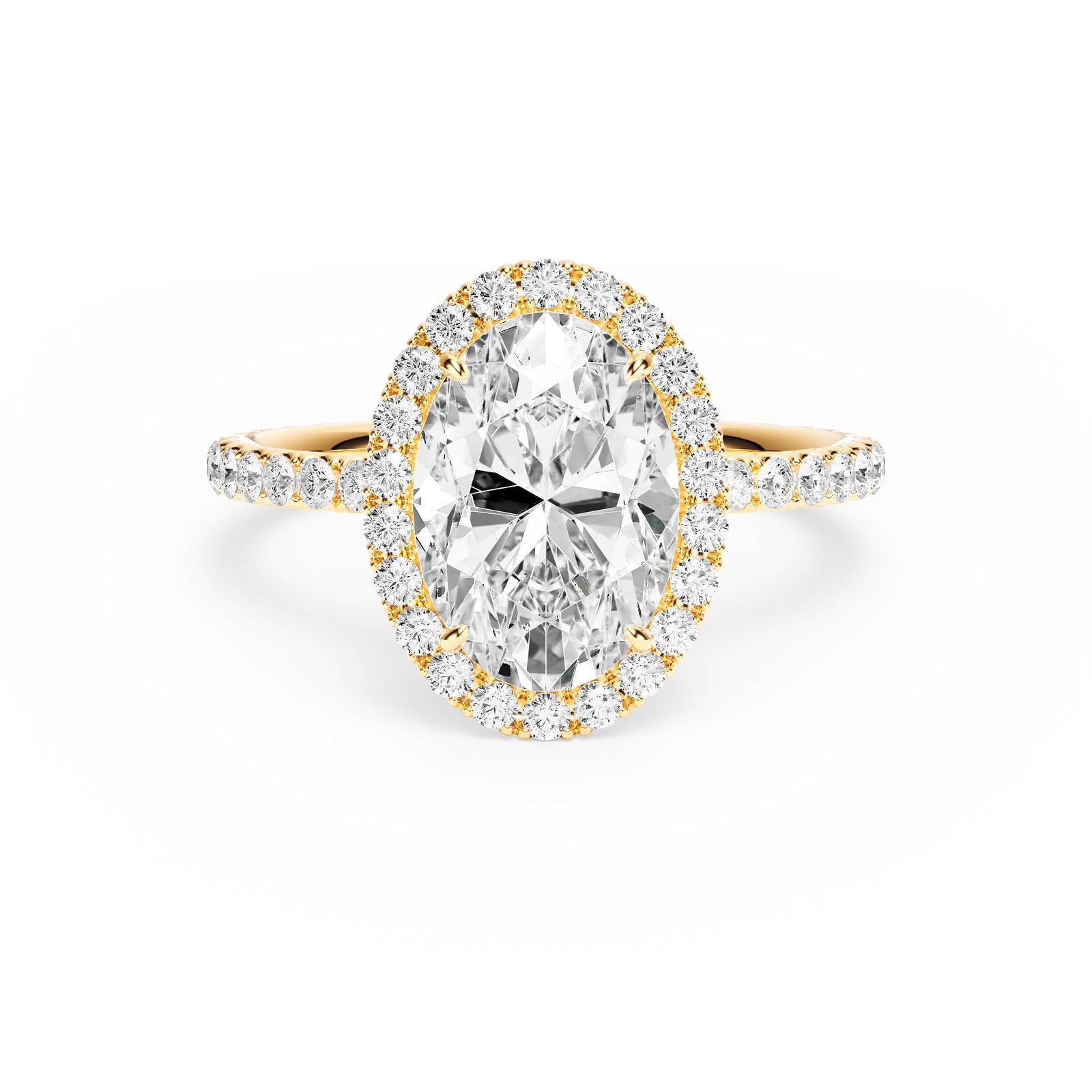 Classic Halo Oval Pavé Diamond Engagement Ring - R1268 in Ring by 18 KARATS INC.