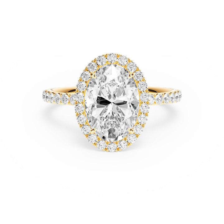Classic Halo Oval Pavé Diamond Engagement Ring - R1268 in Ring by 18 KARATS INC.